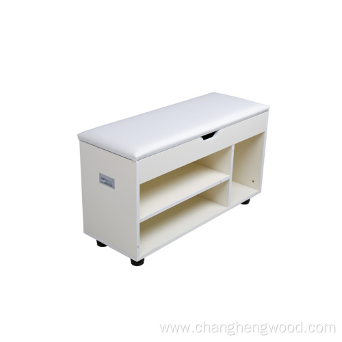 Shoe cabinet with seat cushion and partition